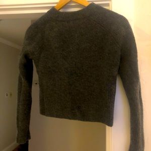 Wool Banana Republic long sleeve crop sweater grey, extra small